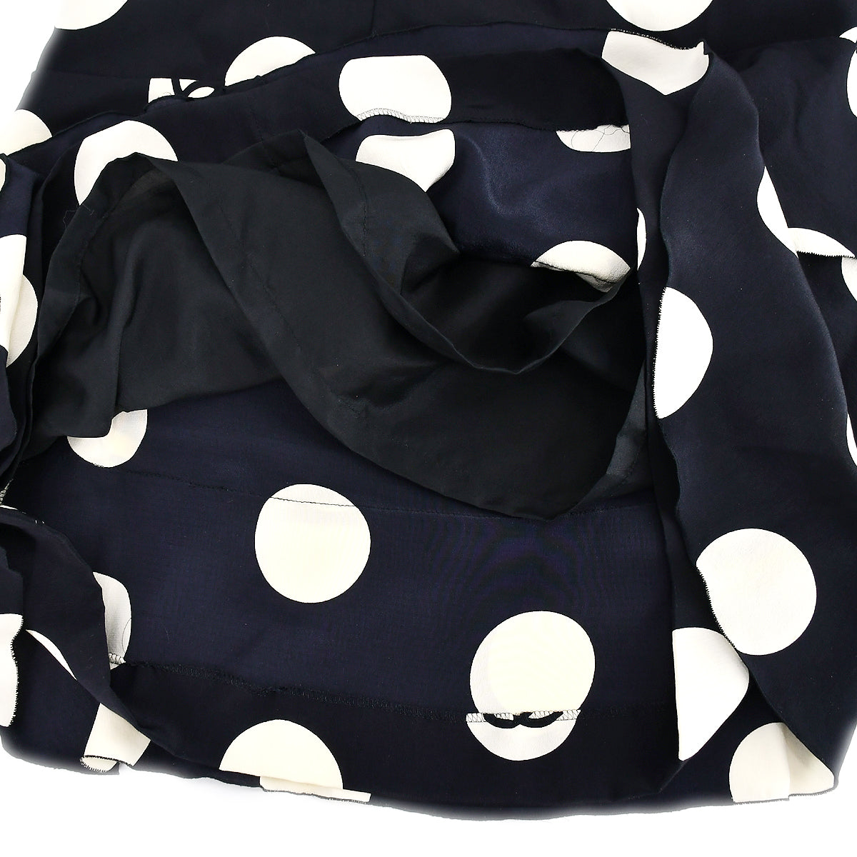 Luxury Chanel Spring 1997 Runway polka-dot ruffled silk dress #38