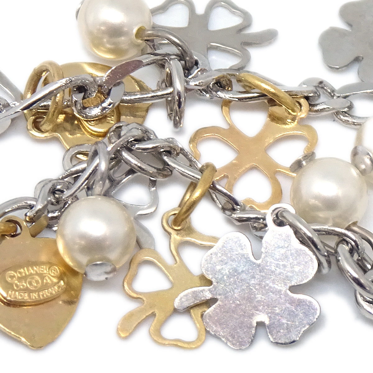 Luxury Chanel Artificial Pearl Dangle Piercing Earrings Gold 06A