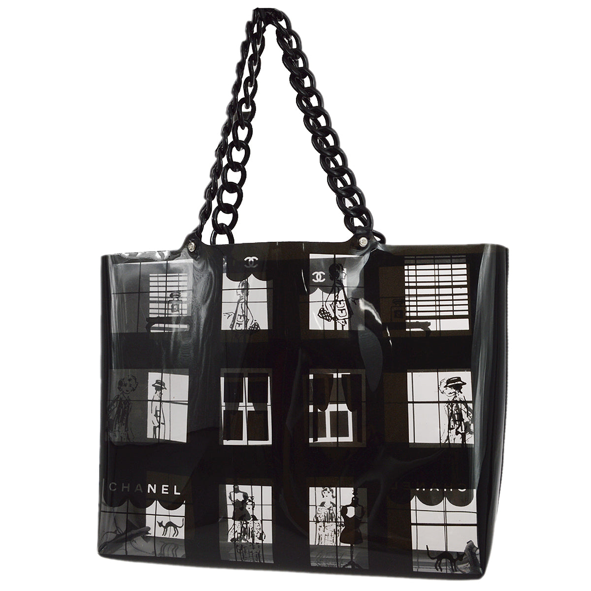 Luxury Chanel 2003-2004 Vinyl Windows Line Tote