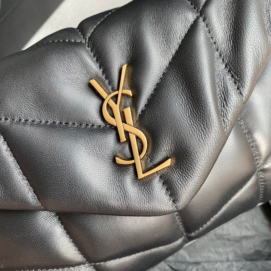 Luxury Saint Laurent LOULOU MINI 23 BLACK QUILTED GOLD HARDWARE