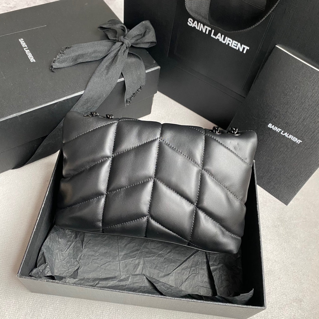 Luxury Saint Laurent LOULOU MINI 23 ALL BLACK QUILTED LEATHER