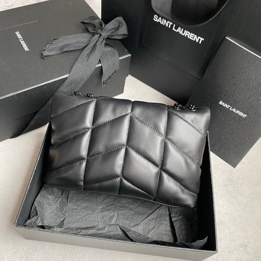 Luxury Saint Laurent LOULOU MINI 23 ALL BLACK QUILTED LEATHER