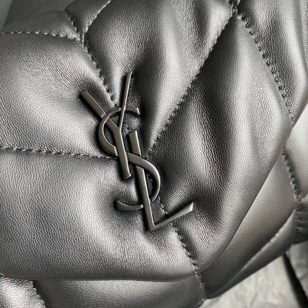 Luxury Saint Laurent LOULOU MINI 23 ALL BLACK QUILTED LEATHER