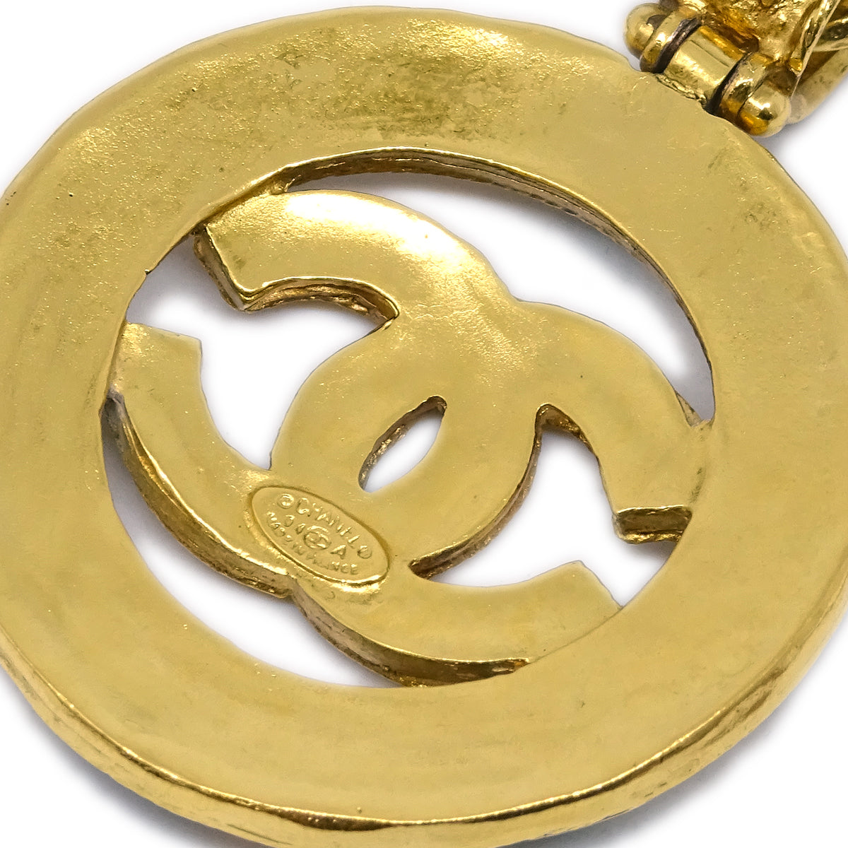 Luxury Chanel Gripoix Gold Chain Pendant Necklace 94A