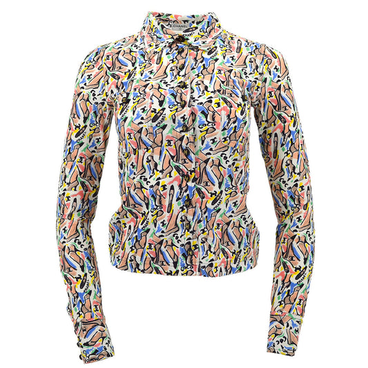 Luxury Chanel spring 1995 shoe-print shirt #36