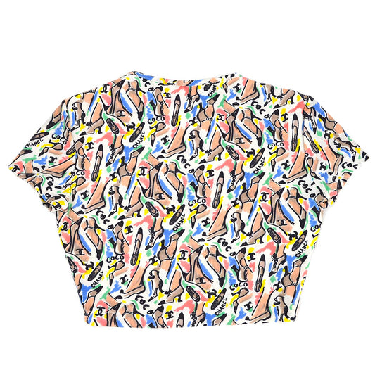 Luxury Chanel spring 1995 shoe-print cropped top #38
