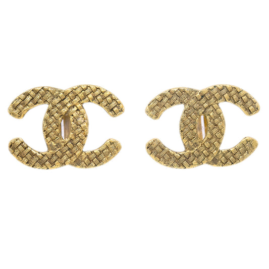 Luxury Chanel Gold CC Earrings Clip-On 29 2878