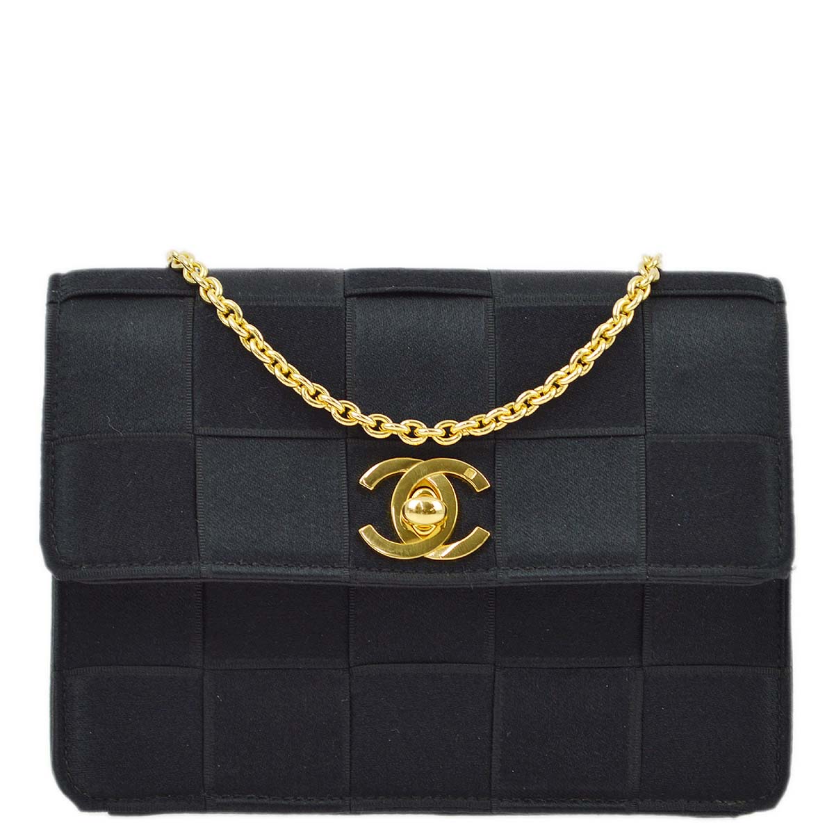 Luxury Chanel 1986-1988 Satin Straight Flap Shoulder Bag