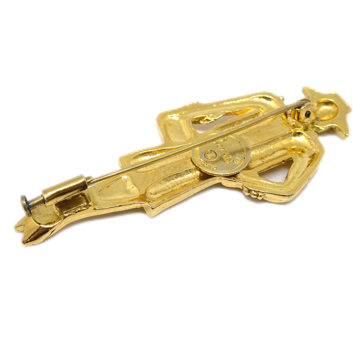 Luxury Chanel Gold Mademoiselle Brooch Pin