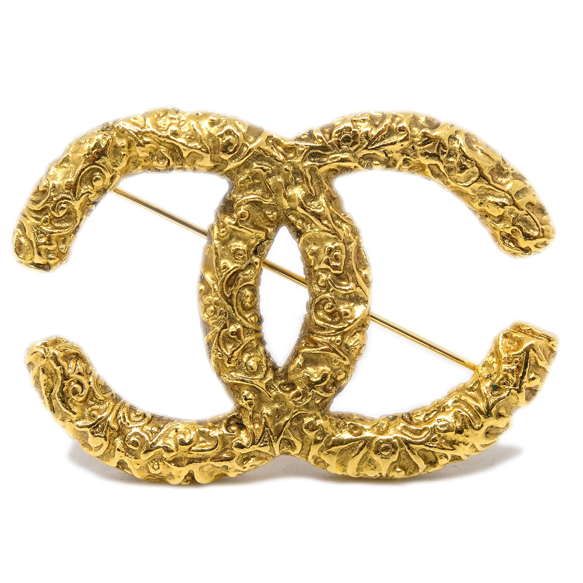 Luxury Chanel Gold CC Brooch Pin 03A