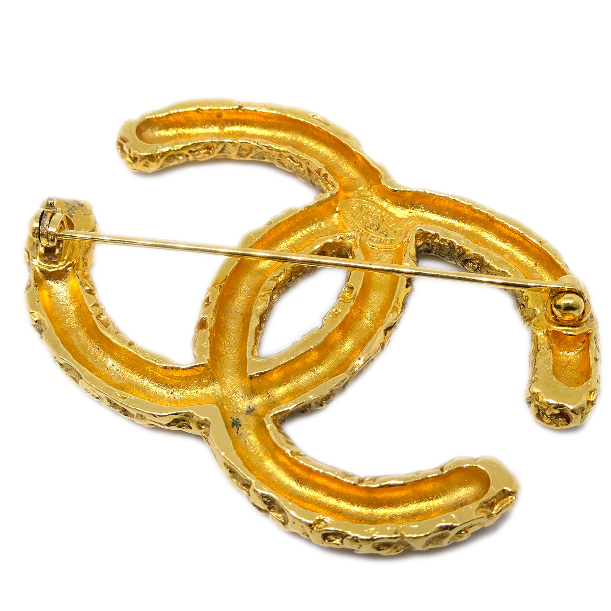 Luxury Chanel Gold CC Brooch Pin 03A