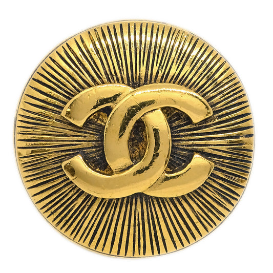 Luxury Chanel Gold Medallion Brooch Pin 1136