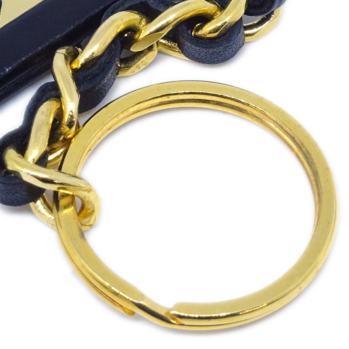 Luxury Chanel Gold Plate Key Chain Bag Charm 94P Small New