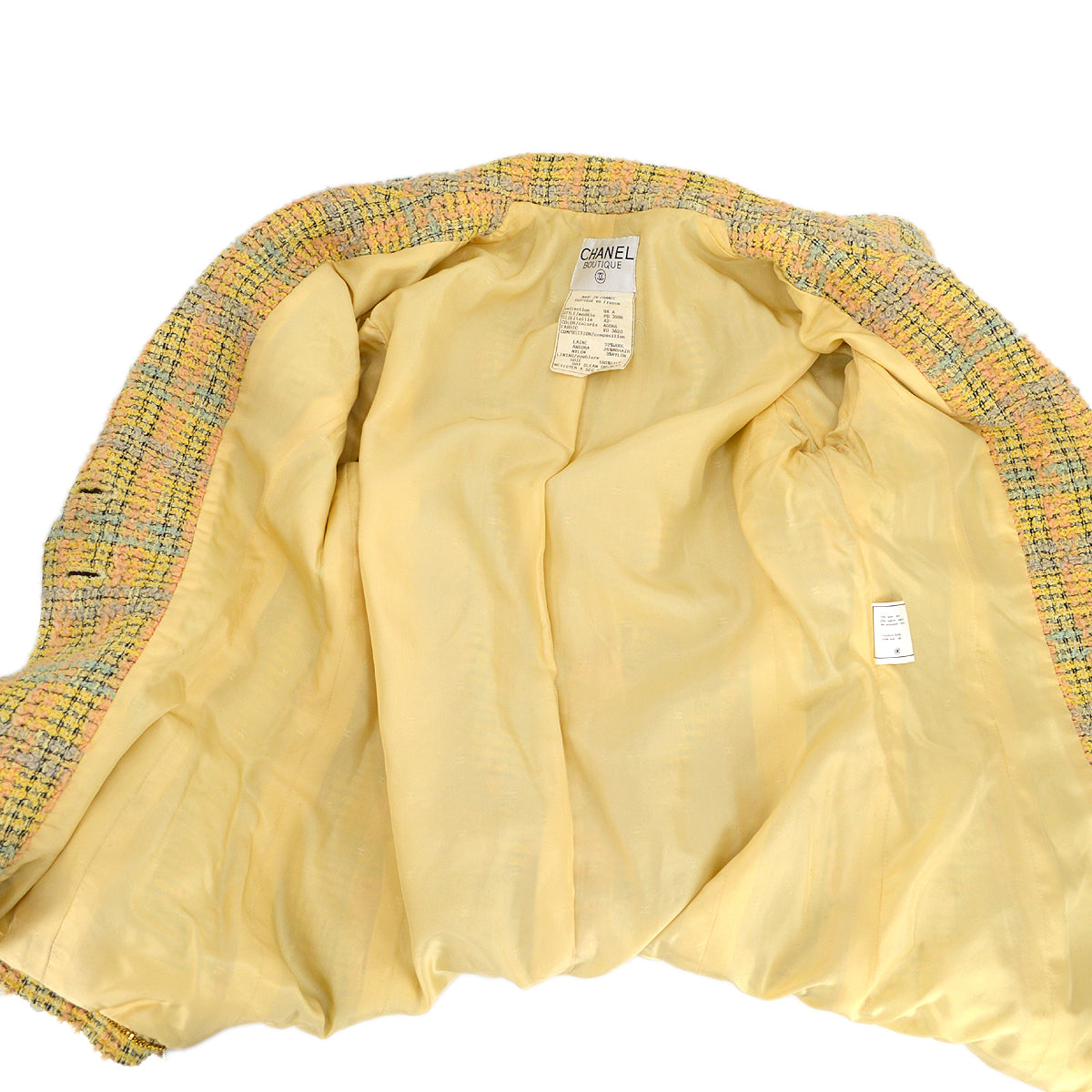 Luxury Chanel Fall 1994 single-breasted tweed jacket #42