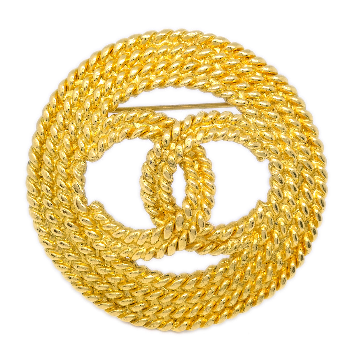 Luxury Chanel Medallion Brooch Pin Gold 28