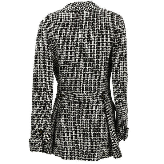 Luxury Chanel Double Breasted Jacket Brown Tweed 01A #38