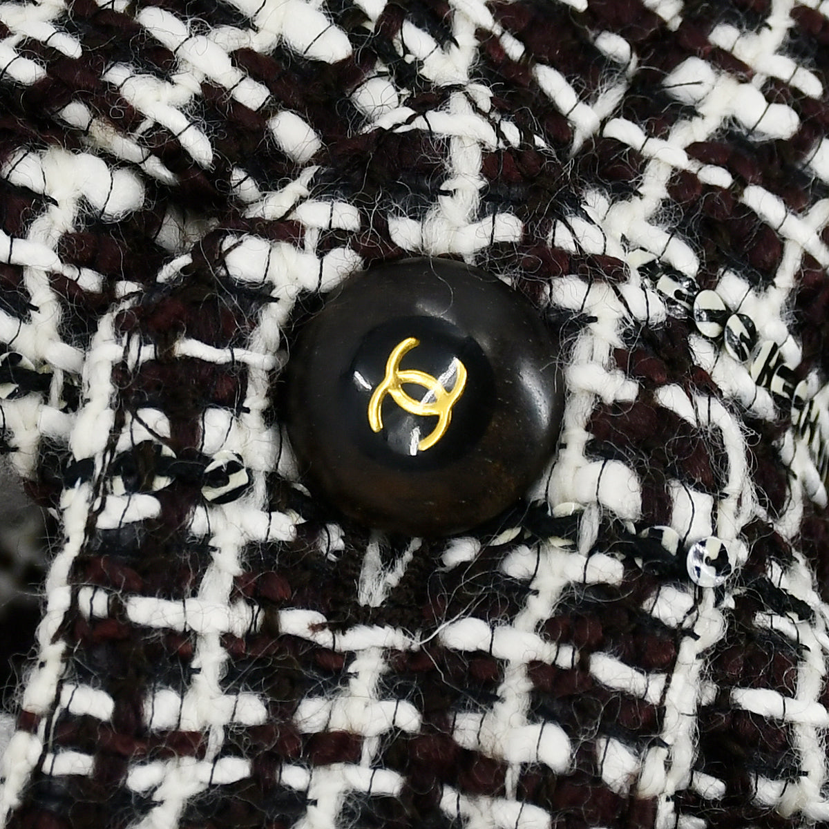Luxury Chanel Double Breasted Jacket Brown Tweed 01A #38