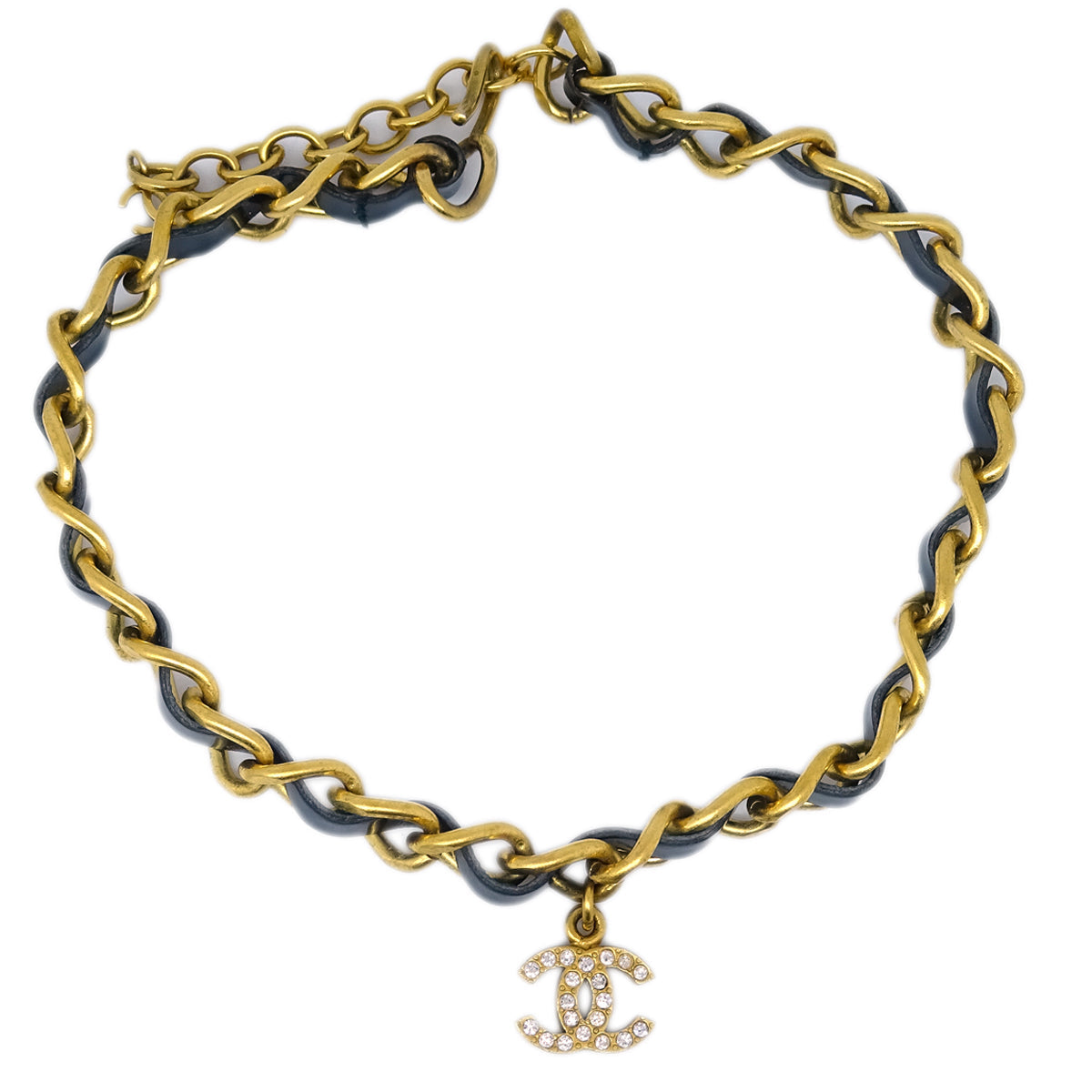Luxury Chanel 1996 Crystal & Gold CC Choker