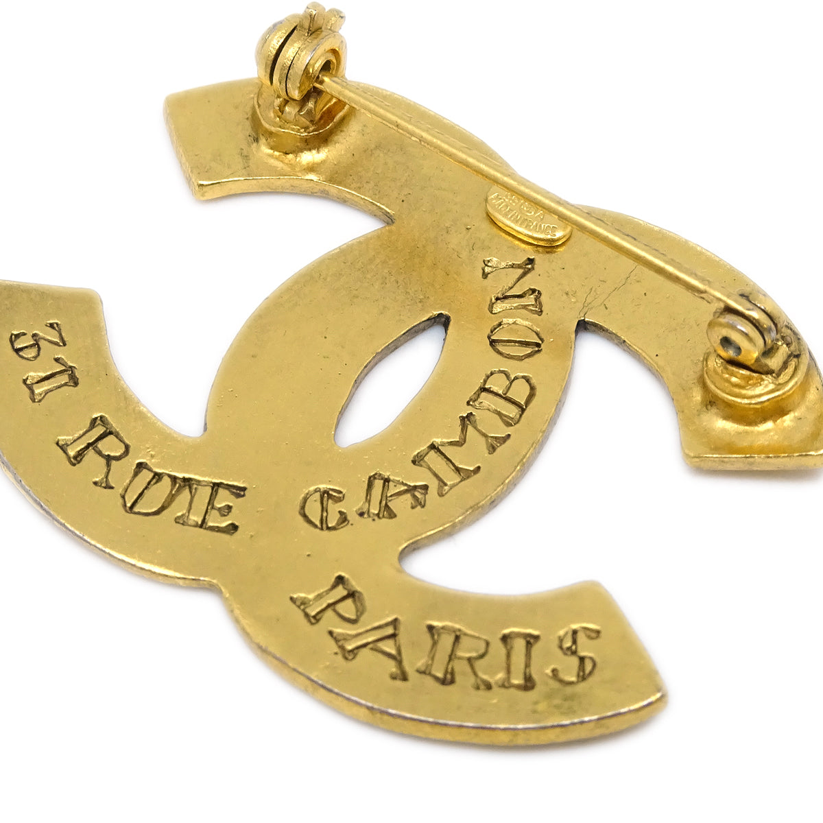 Luxury Chanel CC Brooch Pin Gold 99A