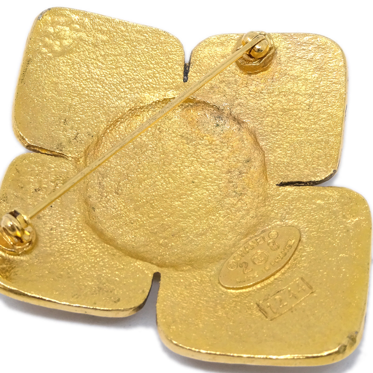Luxury Chanel Cross Brooch Pin Gold 28/1244