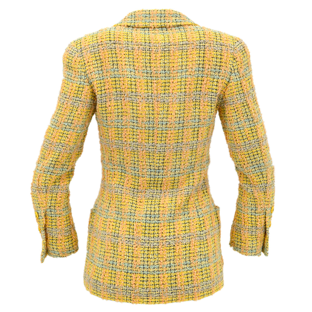 Luxury Chanel Fall 1994 single-breasted tweed boucle jacket #34