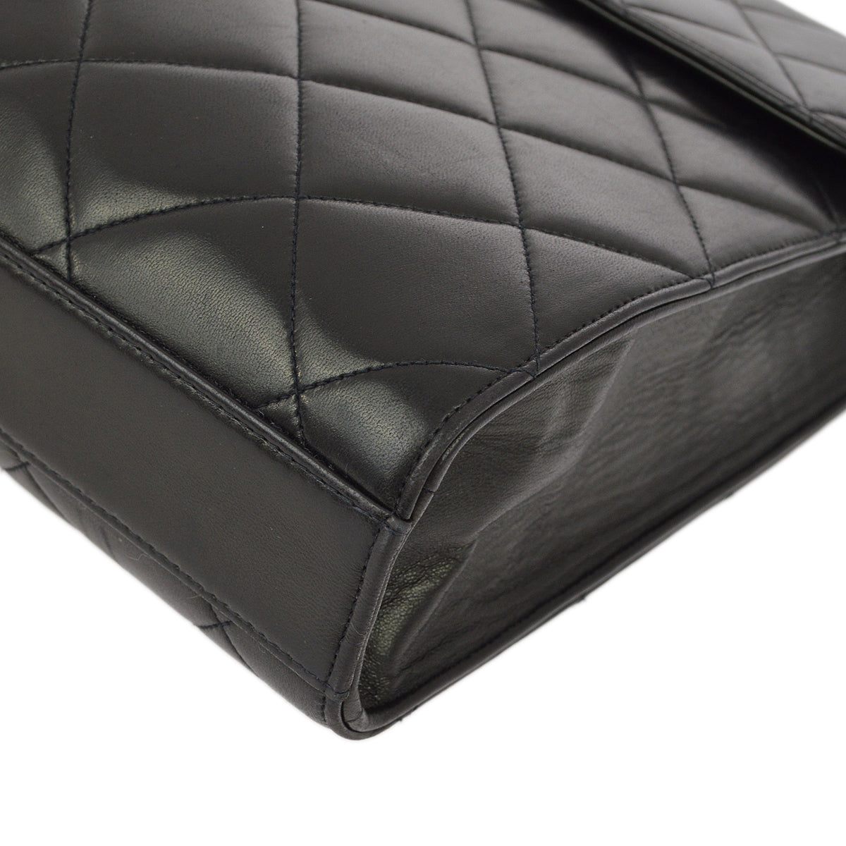 Luxury Chanel 1994-1996 Black Lambskin Briefcase Business Handbag