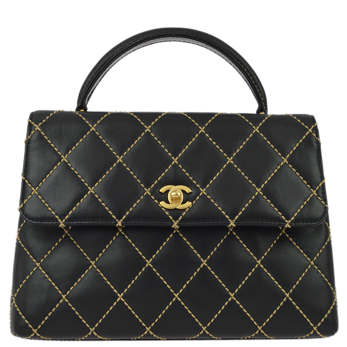 Luxury Chanel 2004-2005Black Calfskin Wild Stitch Kelly 30