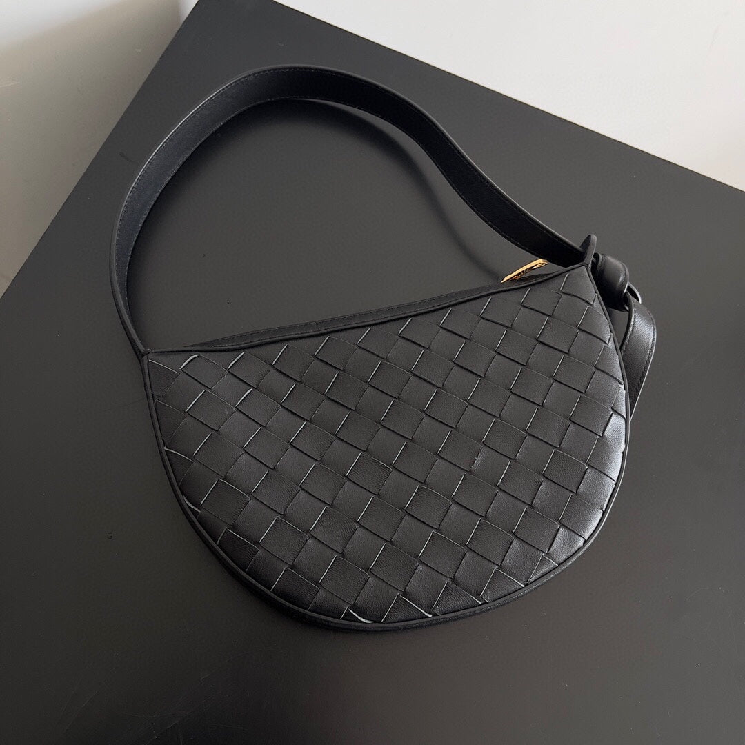 Luxury Bottega Veneta BV Mini Sunrise 23cm Black Calfskin Ghw