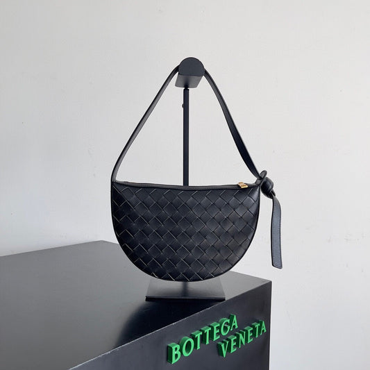 Luxury Bottega Veneta BV Mini Sunrise 23cm Black Calfskin Ghw