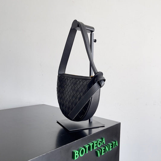 Luxury Bottega Veneta BV Mini Sunrise 23cm Black Calfskin Ghw