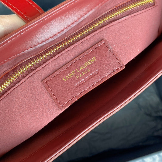 Luxury Saint Laurent LE 5 À 7 BAG 24 IN RED GLOSSY CALFSKIN GOLD HARDWARE