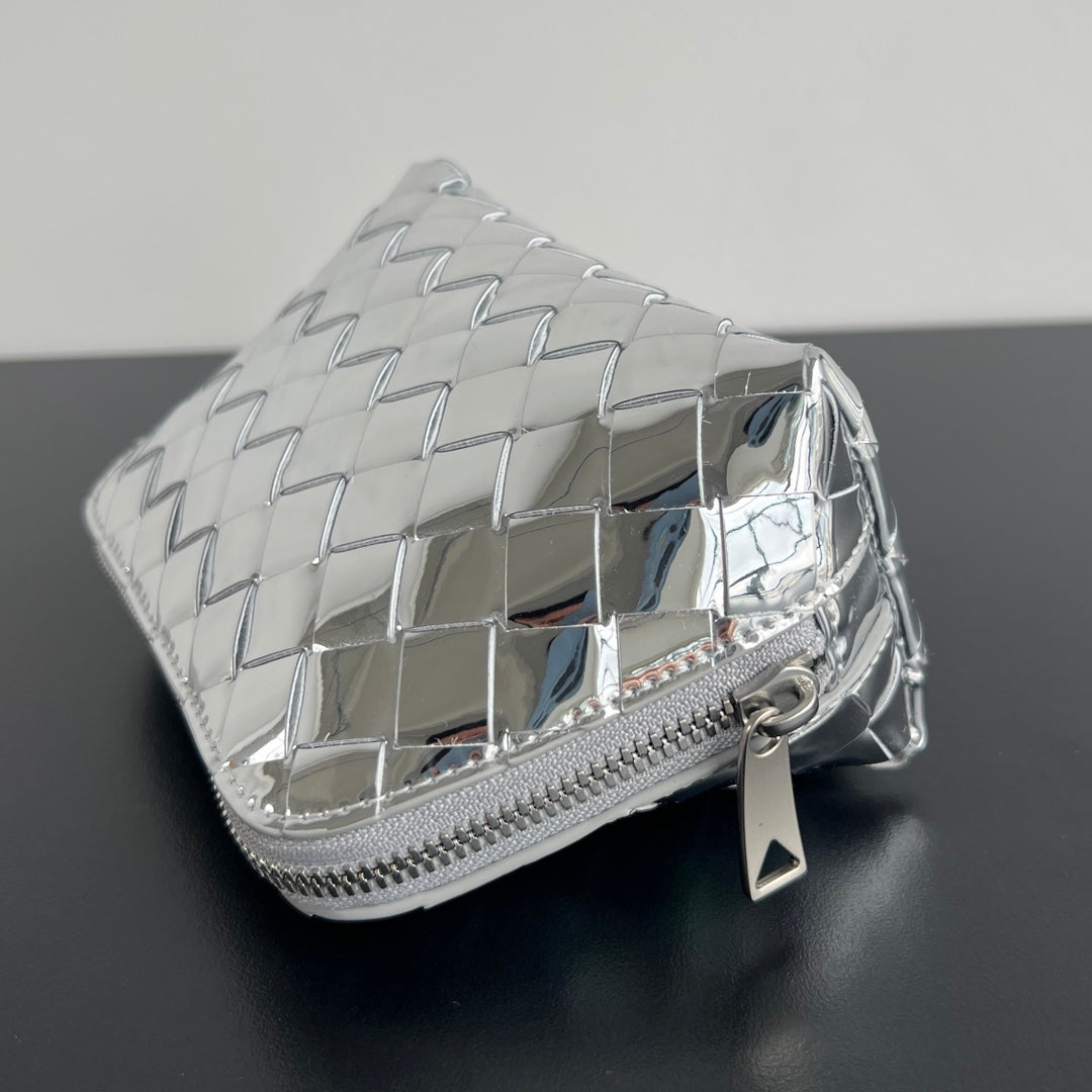 Luxury Bottega Veneta INTRECCIATO 16 BAG IN SILVER LAMBSKIN