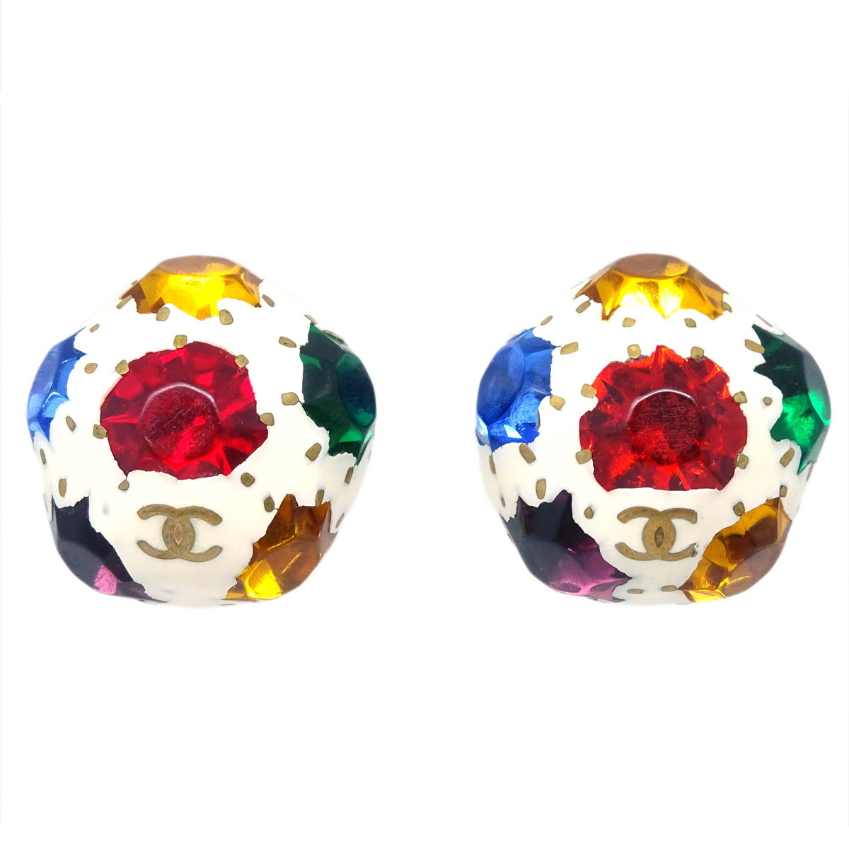 Luxury Chanel Earrings Clip-On White 98P