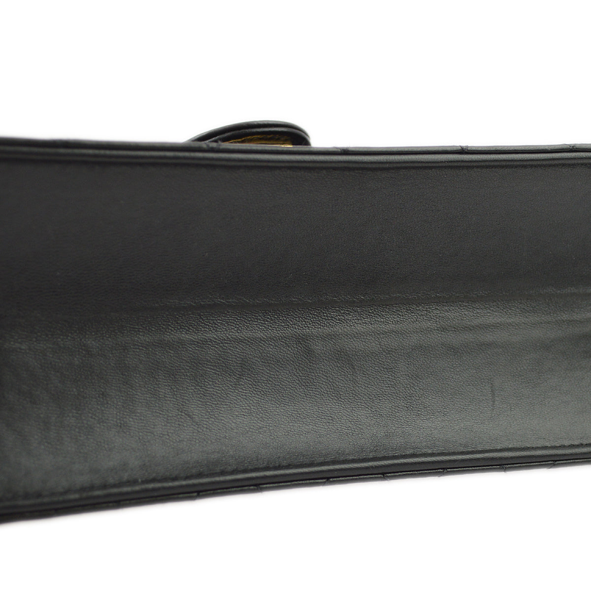 Luxury Chanel 1997-1999 Black Lambskin Pushlock Small Half Flap Shoulder Bag
