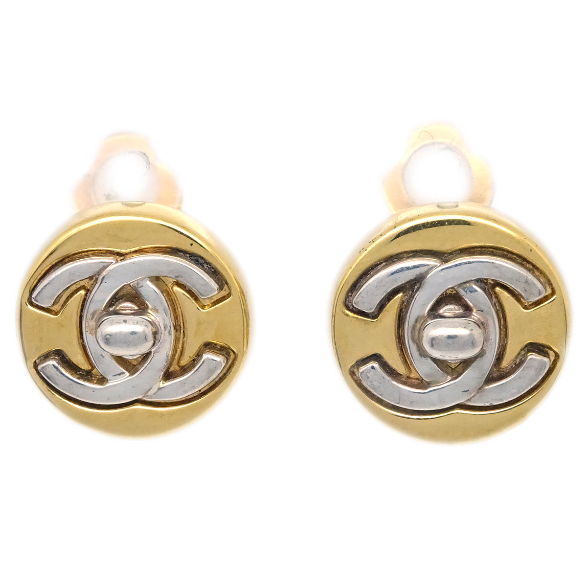 Luxury Chanel Turnlock Earrings Clip-On Gold 97A