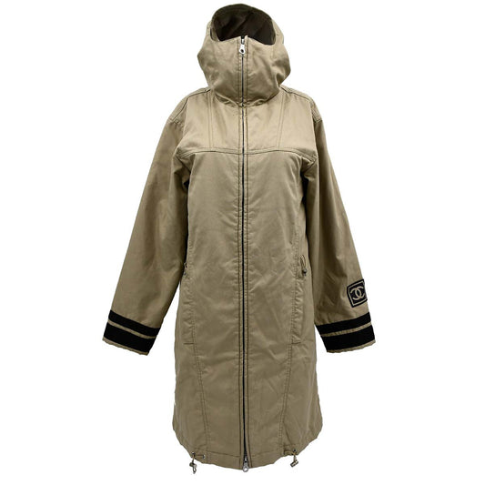 Luxury Chanel Sport Line Hooded Coat Beige #36