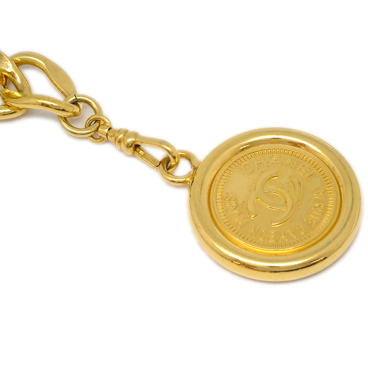 Luxury Chanel Medallion Chain Belt Gold 94P Small New