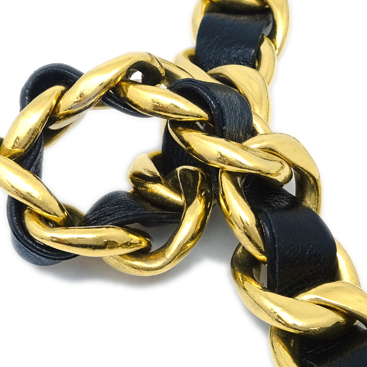 Luxury Chanel Medallion Chain Belt Black Small New