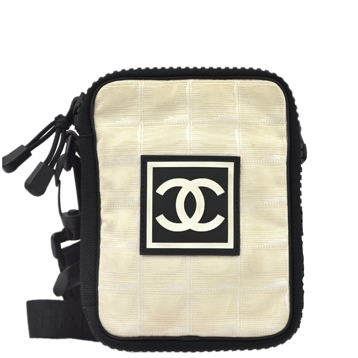 Luxury Chanel 2003-2004 Beige Travel Sport Line Shoulder Bag