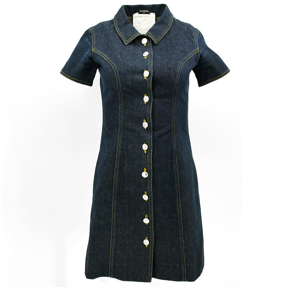 Luxury Chanel Denim Dress Navy #36