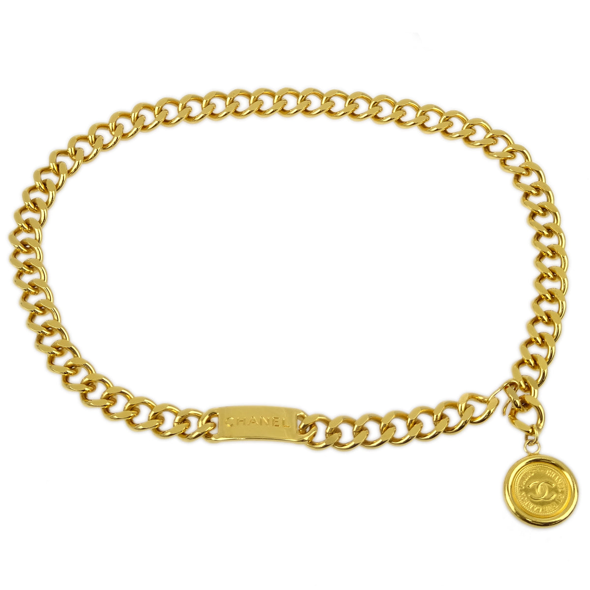 Luxury Chanel Medallion Chain Belt Gold Small New
