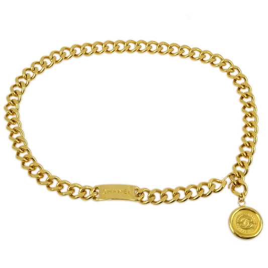 Luxury Chanel Medallion Chain Belt Gold Small New