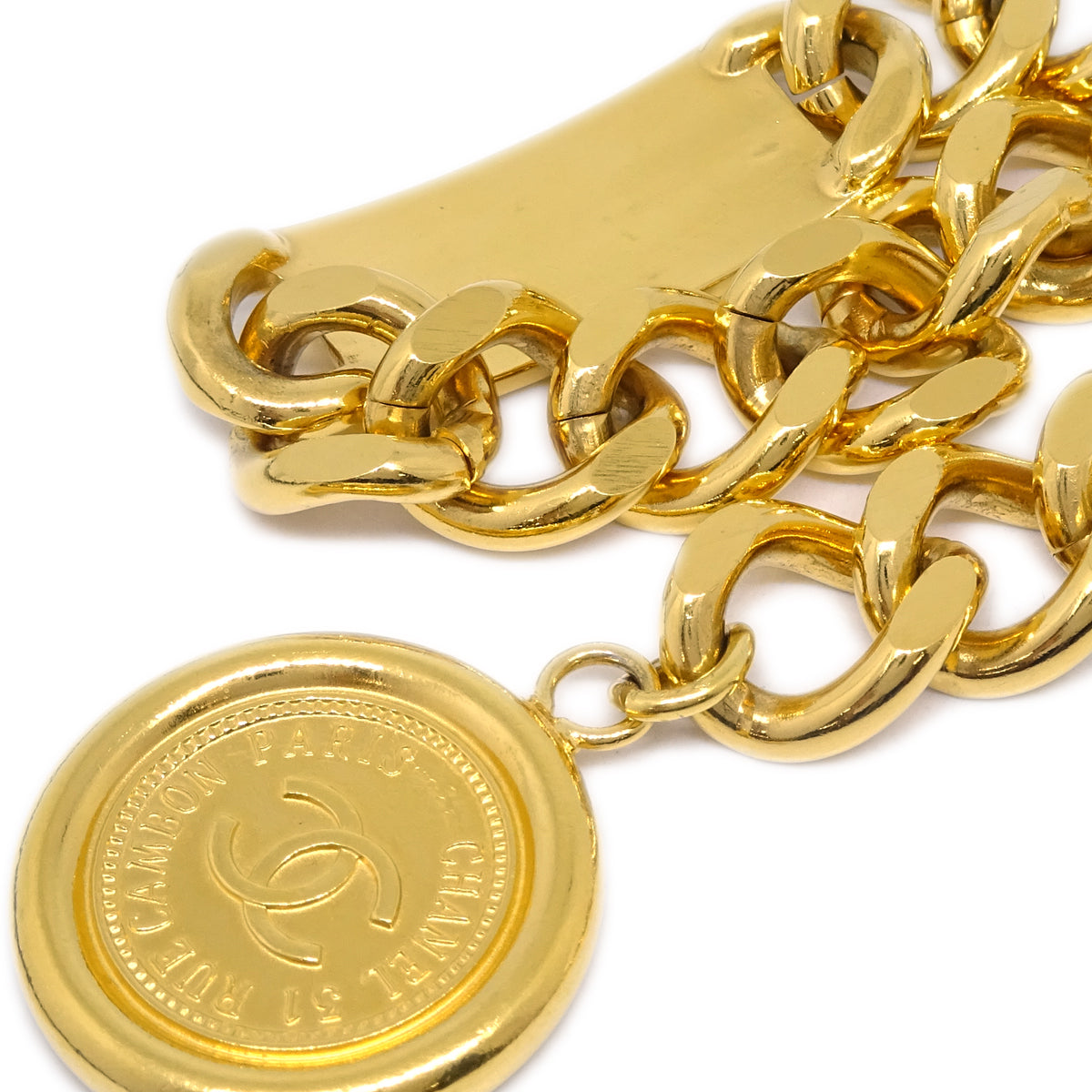 Luxury Chanel Medallion Chain Belt Gold Small New
