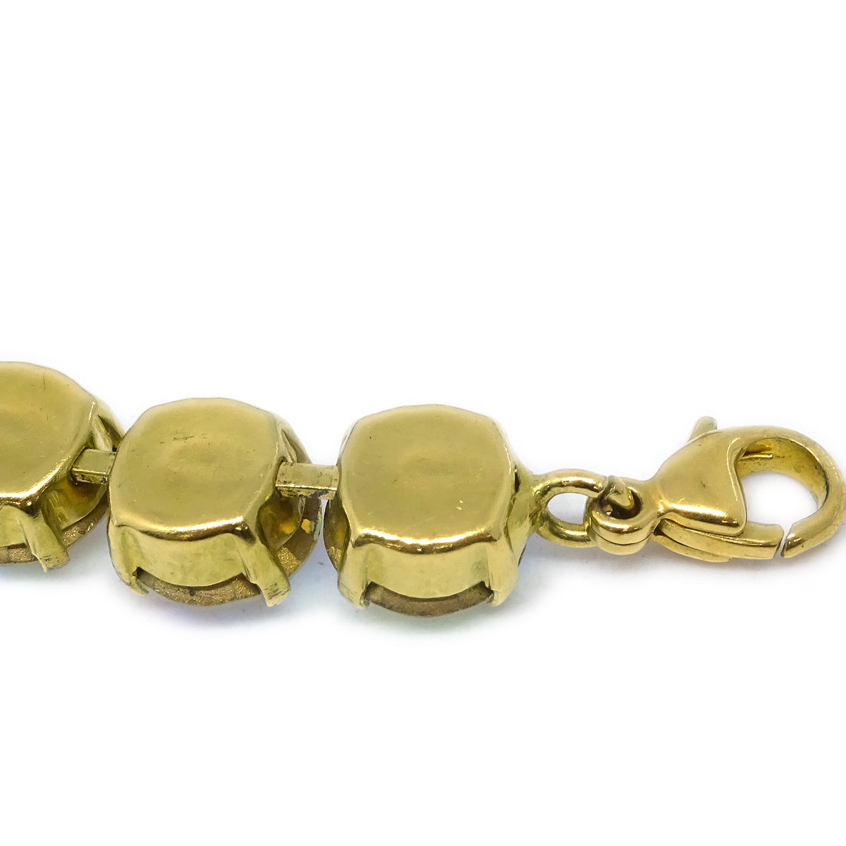 Luxury Chanel Rhinestone Chain Anklet Gold 95P