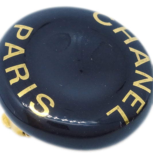 Luxury Chanel Black Button Earrings Clip-On 97P