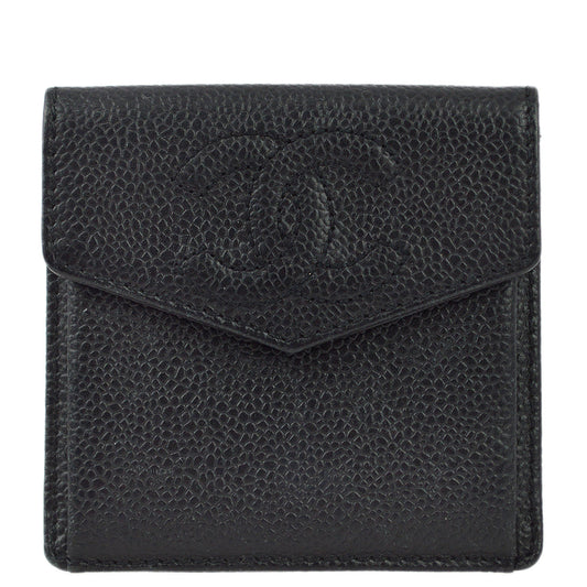 Luxury Chanel Black Caviar Coin Purse Wallet