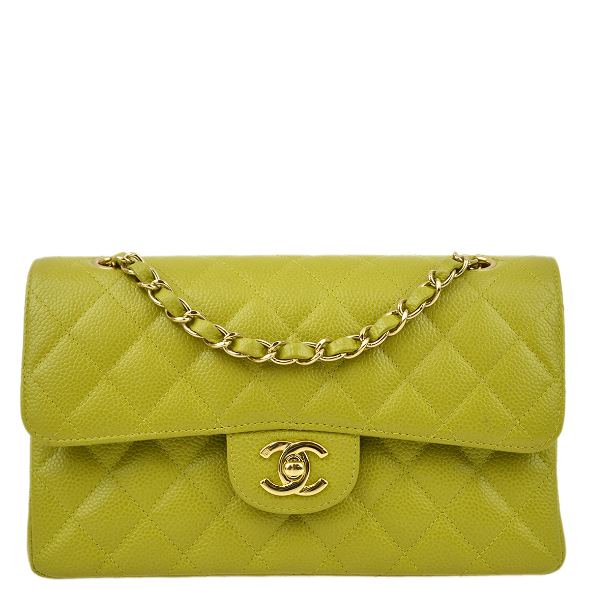 Luxury Chanel * 2003-2004 Green Caviar Small Classic Double Flap Bag