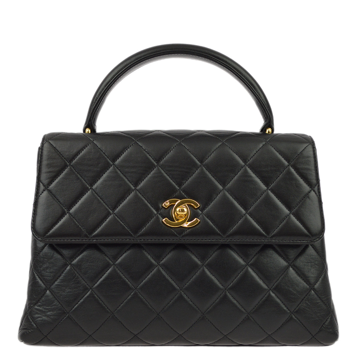 Luxury Chanel 1996-1997 Black Lambskin Kelly 25