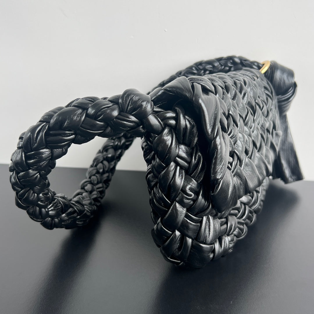 Luxury Bottega Veneta KALIMERO CITTÀ 25 IN BLACK CALFSKIN