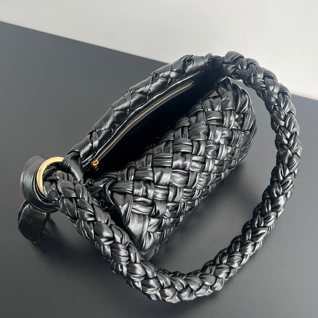 Luxury Bottega Veneta KALIMERO CITTÀ 25 IN BLACK CALFSKIN